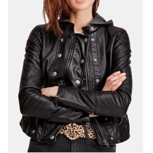 Free People NWT Dawn Faux-Leather Jacket. Medium